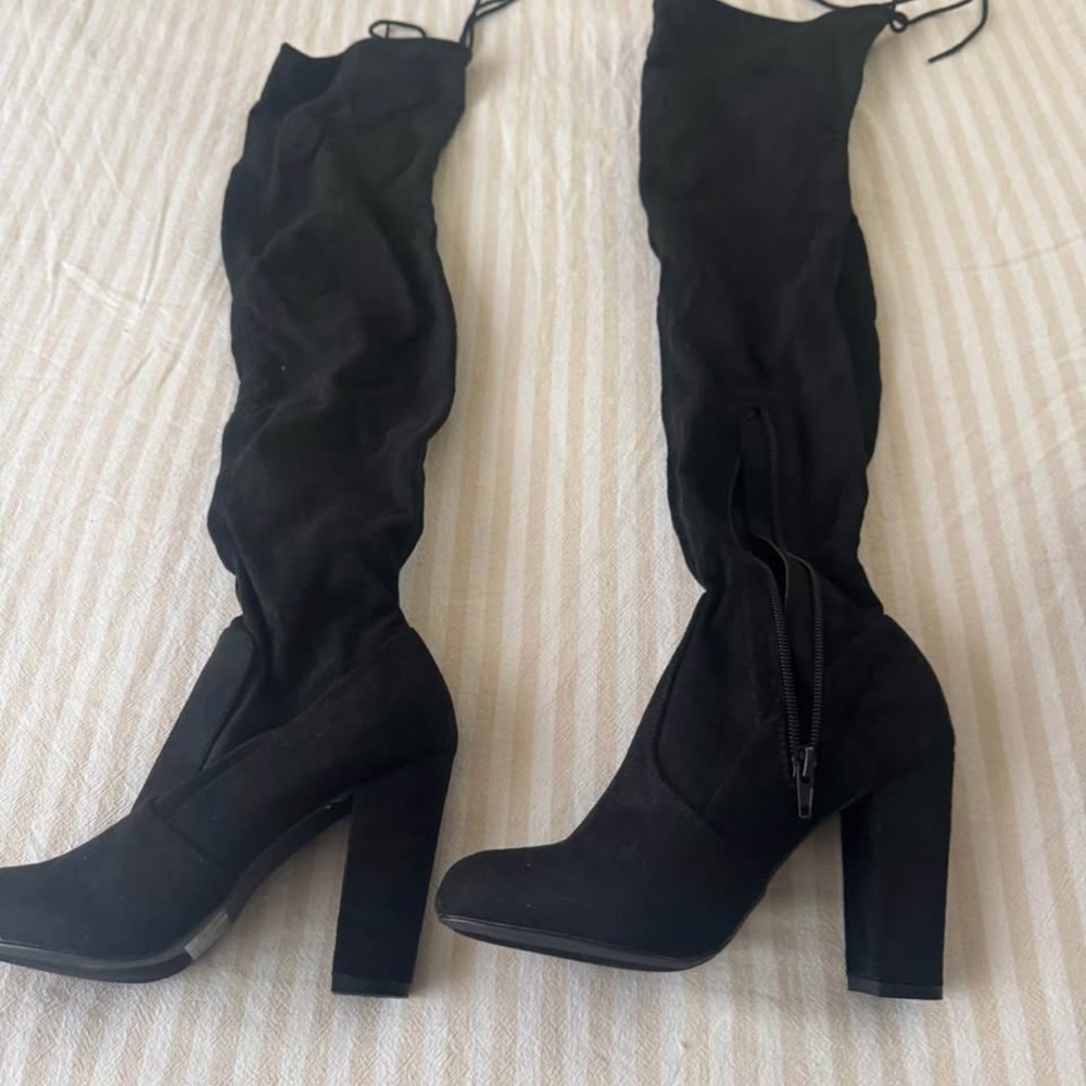 Lulu's Black Over the Knee Boots